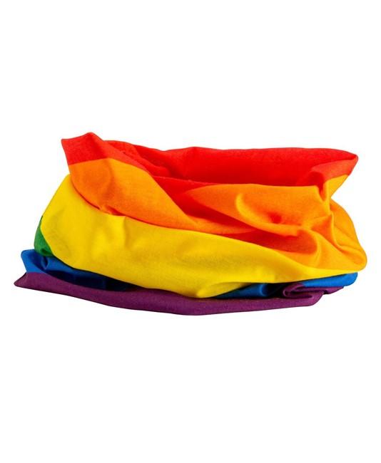 Bandana multiuso arcobaleno tubolare in tessuto elastico