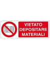 etichette adesive vietato  depositare materiali