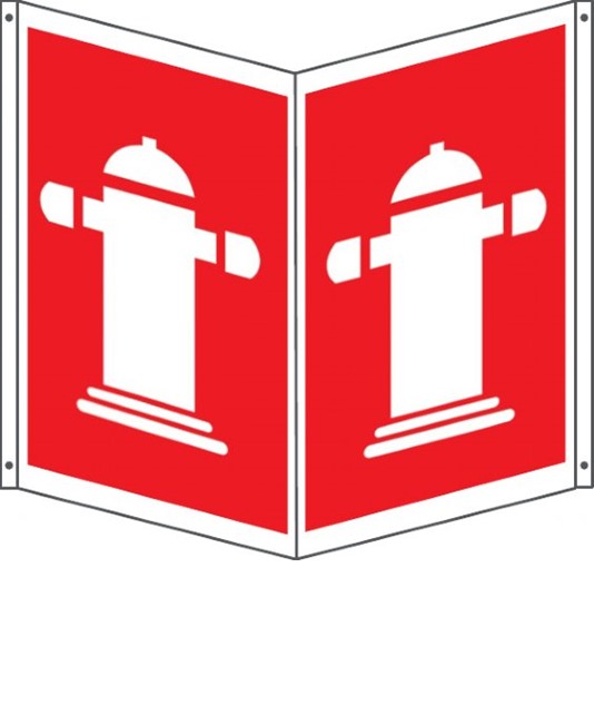 Cartello bifacciale con simbolo 'colonnina idrante'