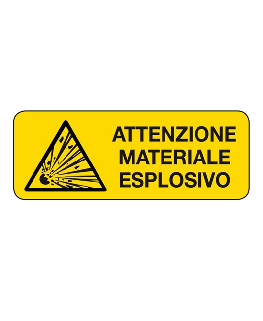 Etichette adesive  attenzione materiale esplosivo