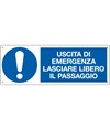 etichette adesive  uscita di emergenza, lasciare libero il passaggio