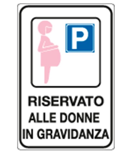 Cartello 'parcheggio riservato alle donne in gravidanza'