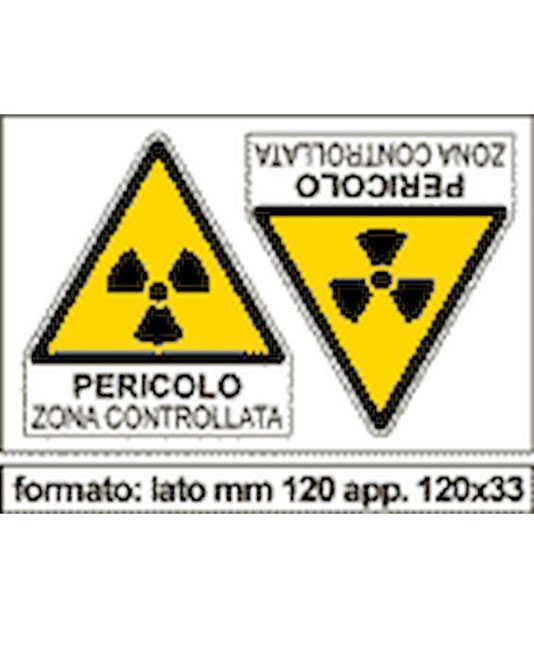 Adesivo 'pericolo zona controllata' da 2 etichette