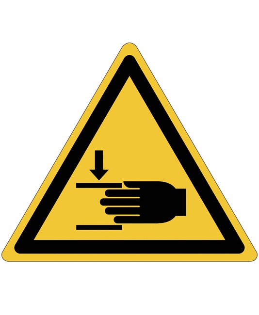 Etichette adesive  pericolo schiacciamento mani