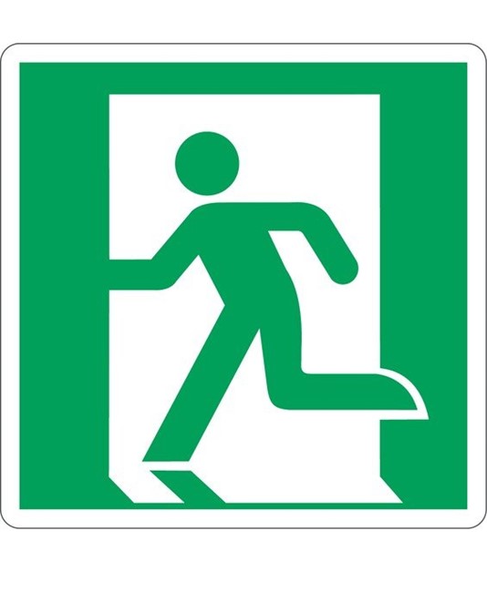 adesivi simbolo uscita di emergenza a sinistra