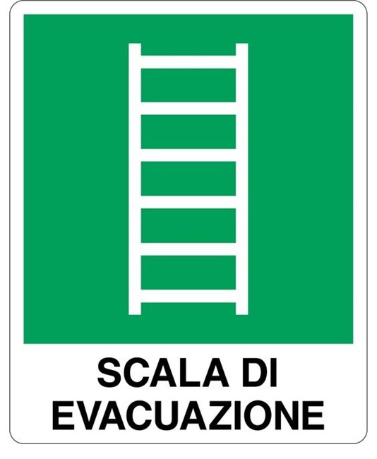 Cartello di emergenza 'scala di evacuazione'