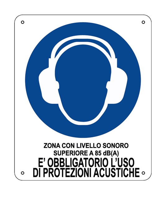 Cartello  è obbligatorio l uso delle protezioni acustiche