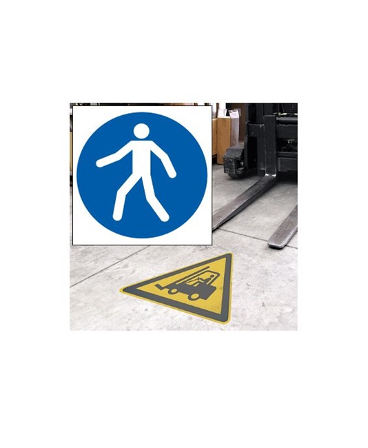Pittogramma da pavimento autoadesivo  Obbligo accesso pedonale