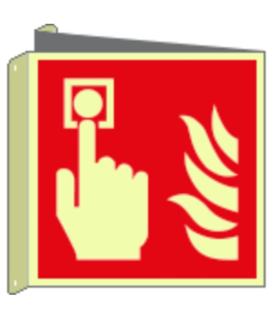 Cartello bifacciale fotoluminescente 'allarme antincendio'  Din Plus