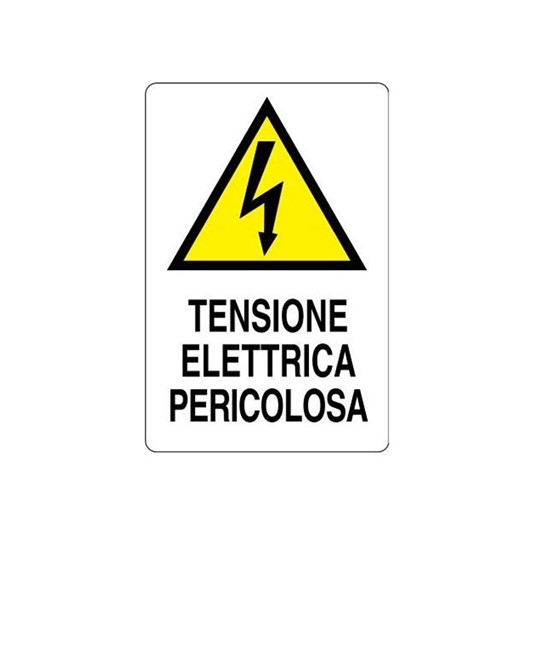 Cartello di pericolo 'tensione elettrica pericolosa'